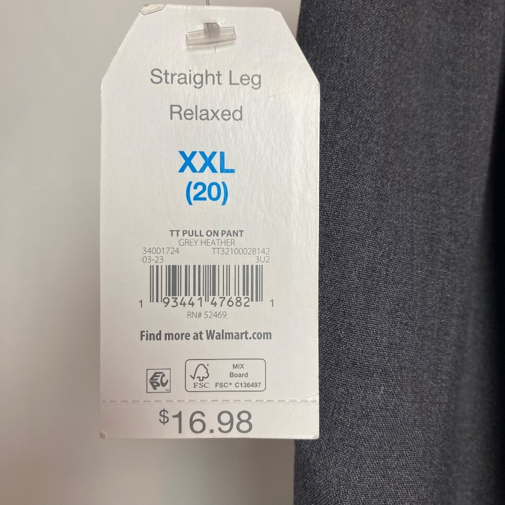 Time and Tru Womenʻs Plus Size Grey Elastic Waist Pull On Dress Pants XXL - Picture 5 of 6